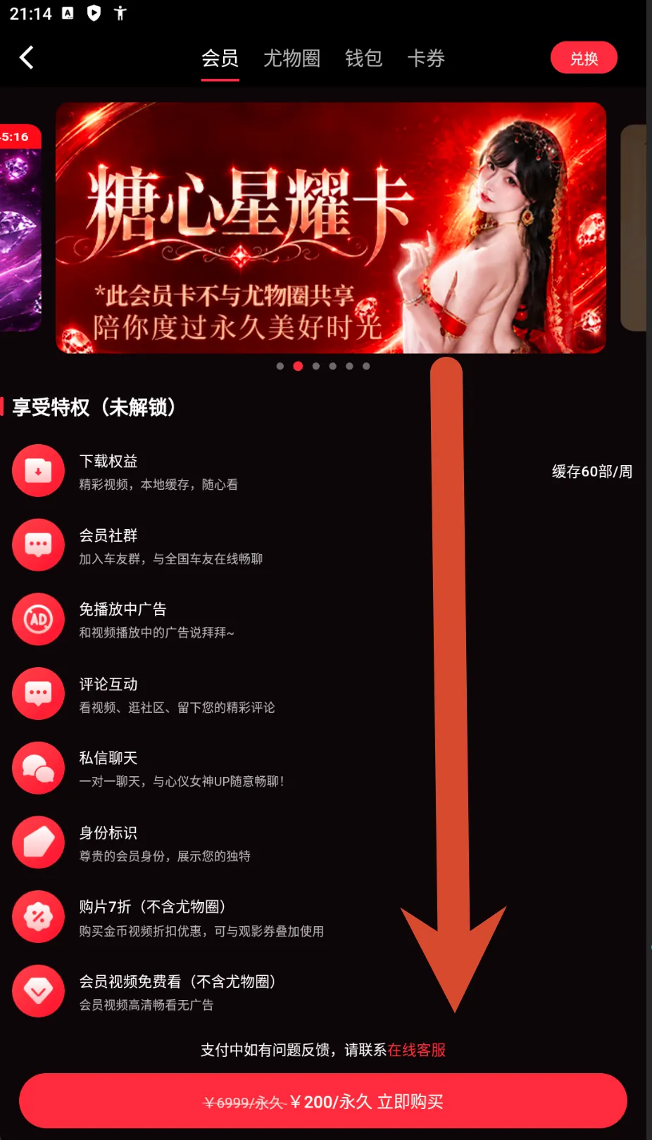 糖心Vlog星耀会员卡价格截图