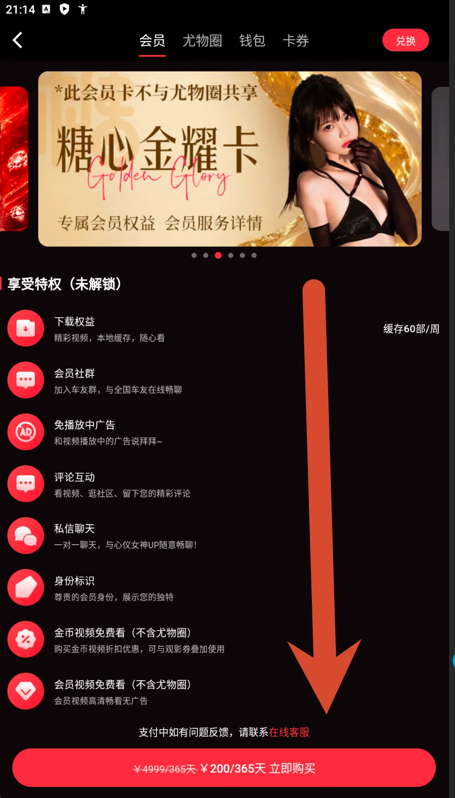 糖心Vlog金耀会员卡价格截图